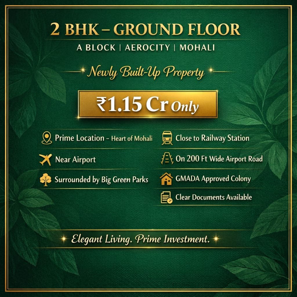 🏡 2 BHK for Sale – A Block, Aerocity Mohali